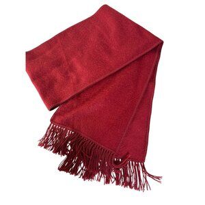 Ccahuantico Alpaca Scarf Red Fringe Made Peru OS Soft Cozy Fall Winter Western